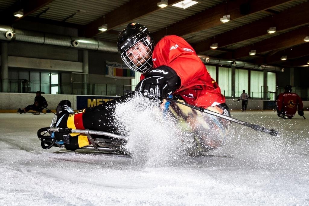 Para Eishockey Christian Pilz: entstanden in einem Lehrgang des DBS (Quelle Ralf Kuckuck)