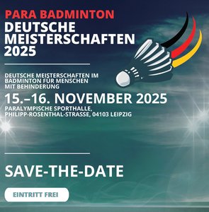 Para Badminton Flyer für die DM in Leipzig