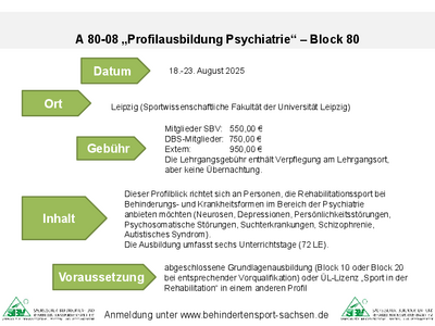 Freie Plätze Ausbildung A 80 - Psychiatrie